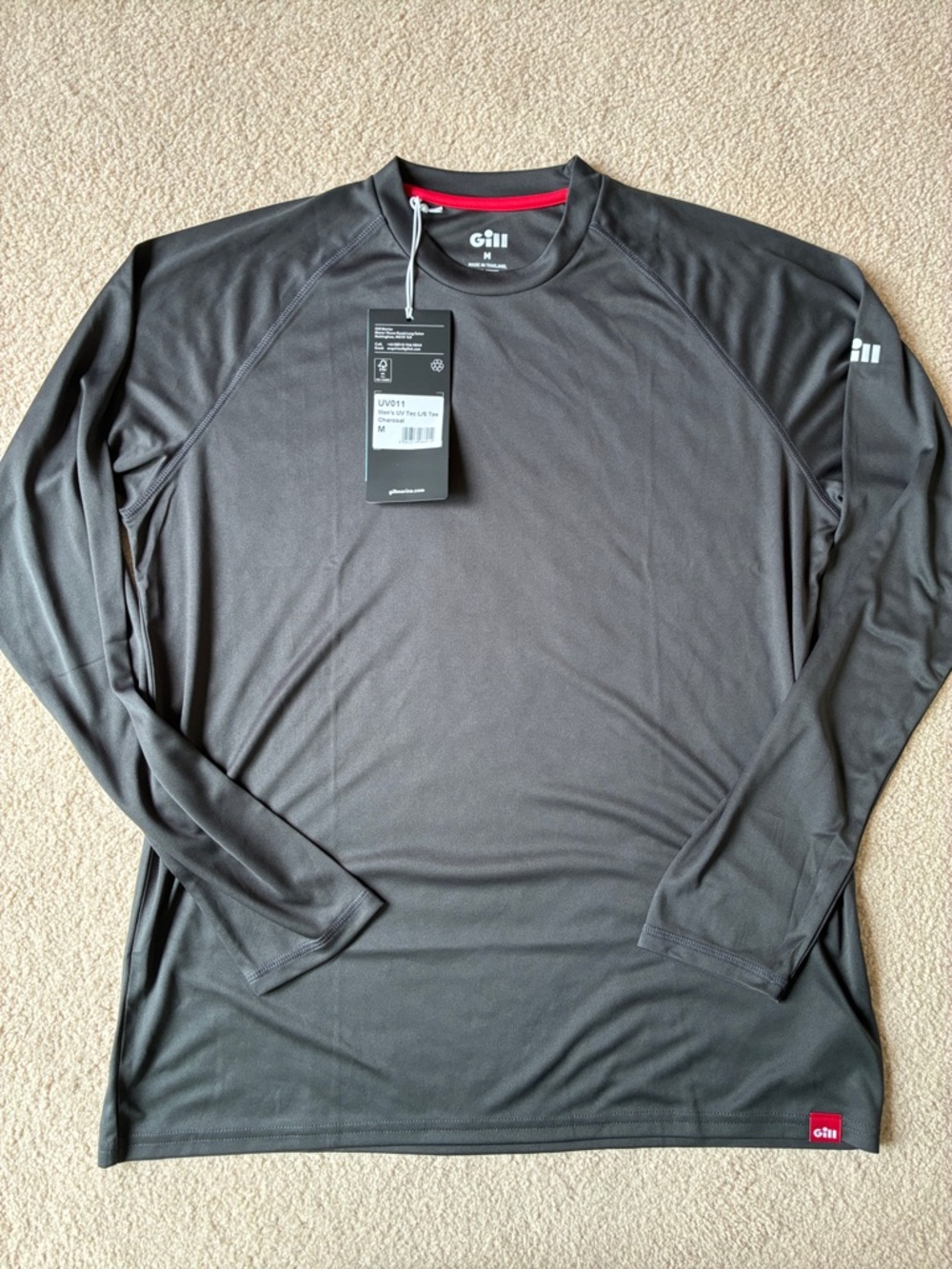 Gill Men’s UV Tec Long Sleeve in Charcoal